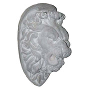 Lion head sculpture with flowing mane, classical old world European style, ornate detailing, reminiscent of Renaissance architectural decor.
