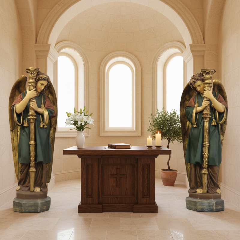 Guardian Angel Set Catholic Statue (52-Inch) (52-Inch)