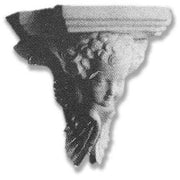 Classical architectural corbel featuring an ornate bearded face with intricate old world European detailing and sculpted hair.