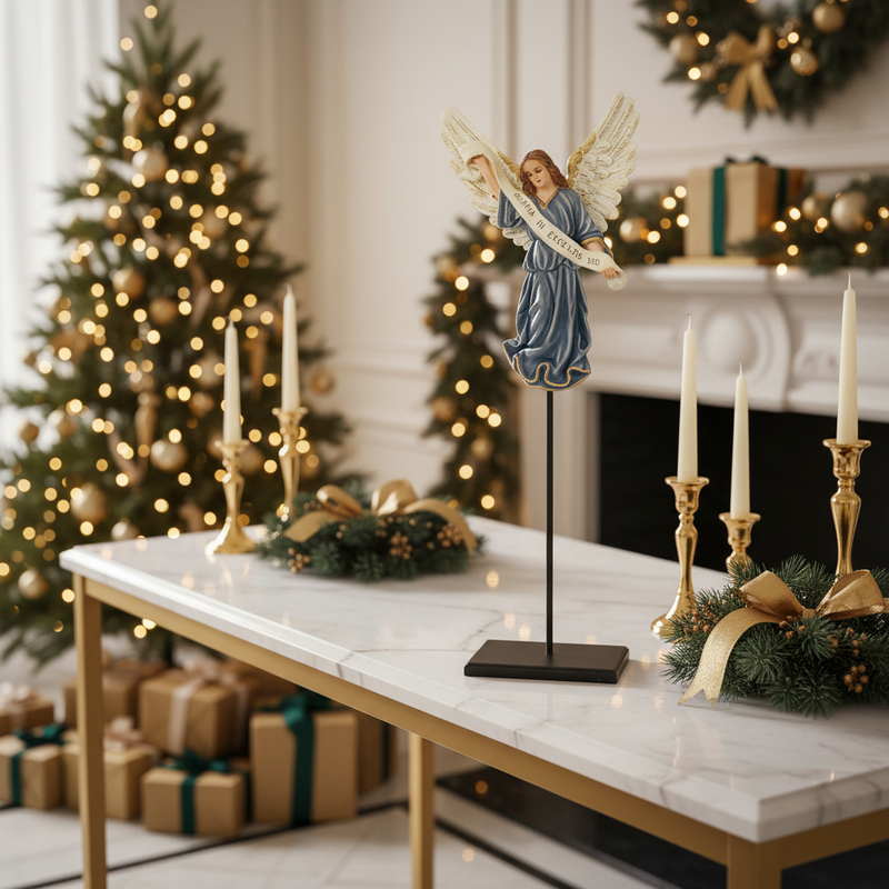 Nativity Gloria Angel with Banner for Christmas Decor Outdoor Statue (18-Inch)