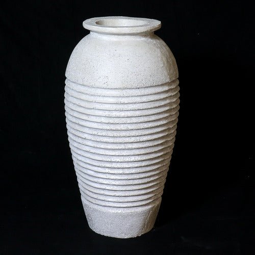 Lifesize Mediterranean Ribbed Urn 42 Outdoor/Indoor Statue - Bella Statues