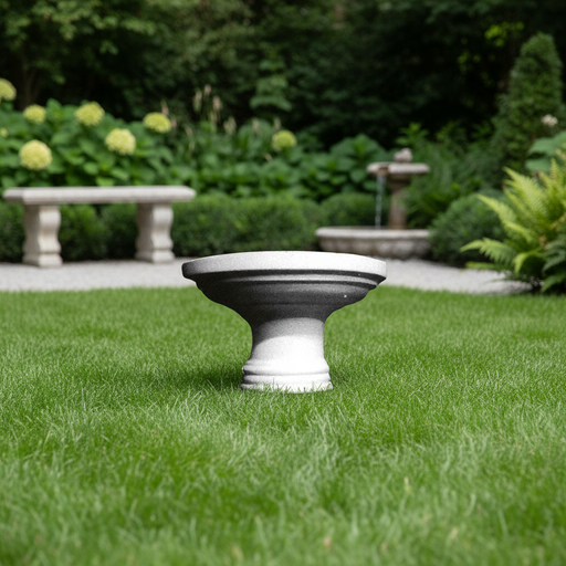 Classical pedestal bowl with flared rim and ornate base, featuring old world European and Greek architectural detailing. Side Angle