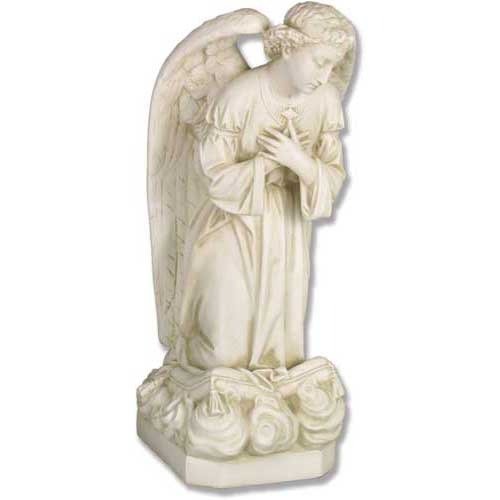 Kneeling Sorrowful Angel Outdoor Statue (27 - Inch) - Bella Statues