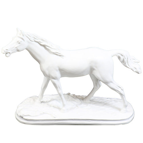 Horse head sculpture with flowing mane, classical European style, detailed features, evokes Renaissance and Baroque artistry. Different Angle
