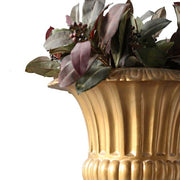 Ornate Baroque-style pedestal base with fluted detailing and classical old world European design elements Side Angle