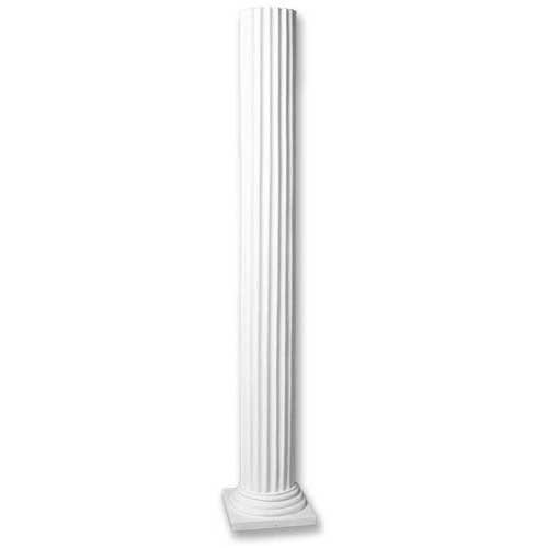Fluted classical column with a simple capital and base, featuring Greek and Renaissance architectural style and old world European design.