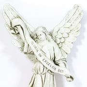 Baroque-style angel with flowing robes and outstretched wings holding a scroll inscribed with "Gloria in Excelsis Deo" Different Angle