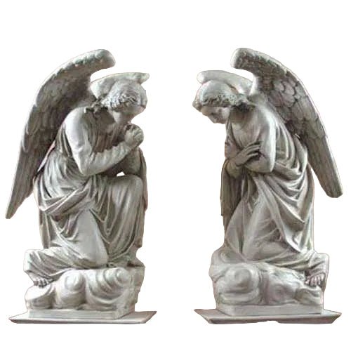 Pair Of Kneeling Angels Outdoor Statue (56 - Inch) - Bella Statues