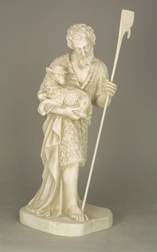 Custom Painted Shepherd Stndg Holding Sheep Outdoor/Indoor Statue - Bella Statues