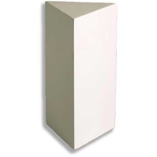 Triangular classical column pedestal with clean lines, evoking old world European and Renaissance architectural style.