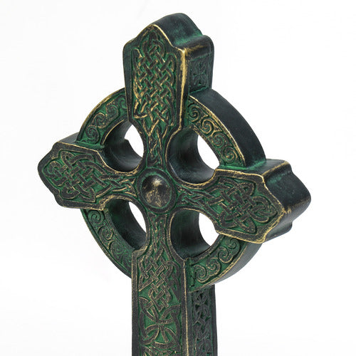 Celtic crosses with ornate, old world European patterns and intricate medieval knotwork in classical standing designs. Other Angle