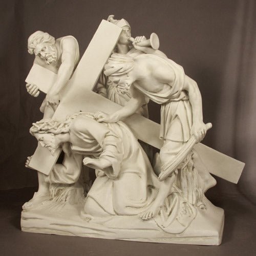 Lifesize Jesus Falls The 1st Time Station 3 Outdoor/Indoor Statue - Bella Statues