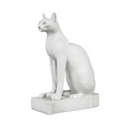 Regal cat statue in a classical old world European style, featuring elegant lines and a poised, symmetrical seated posture.