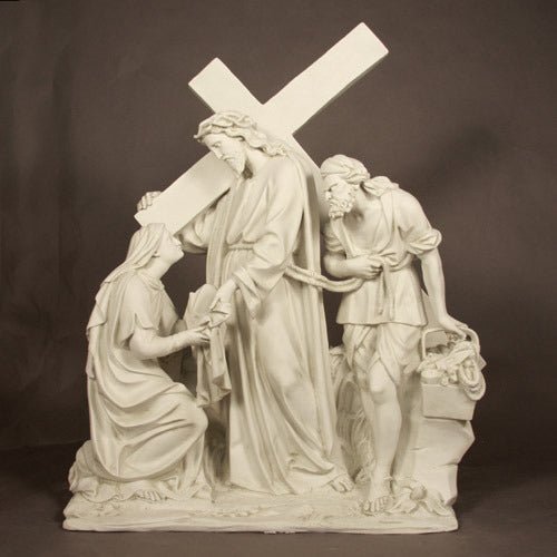 Lifesize Jesus Meets Veronica Station 6 Outdoor/Indoor Statue - Bella Statues