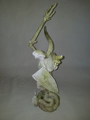 Lifesize St. Michael W/Sword Fire 38 Outdoor/Indoor Statue - Bella Statues