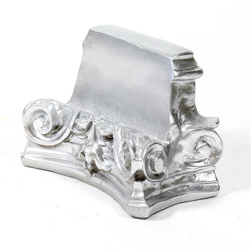 Ornate Baroque pedestal base with intricate scrollwork and classical old world European floral detailing. Different Angle