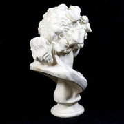 Classical Greco-Roman style bust with ornate floral crown and serene facial expression, inspired by Renaissance sculpture. Other Angle