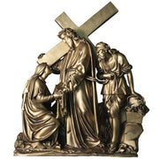 Lifesize Jesus Meets Veronica Station 6 Outdoor/Indoor Statue - Bella Statues