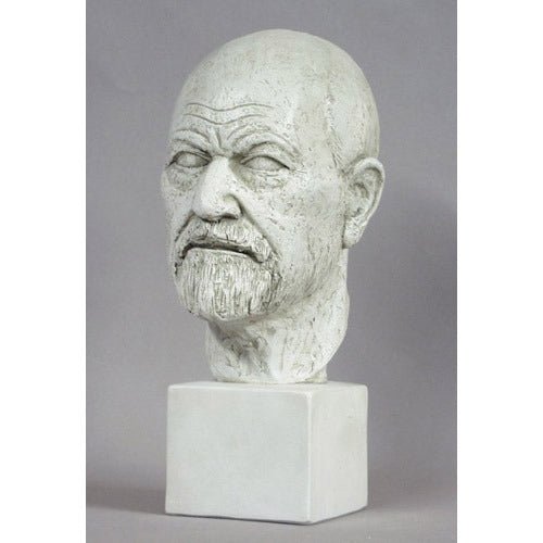 Freud Head On Block 14 Outdoor/Indoor Statue - Bella Statues