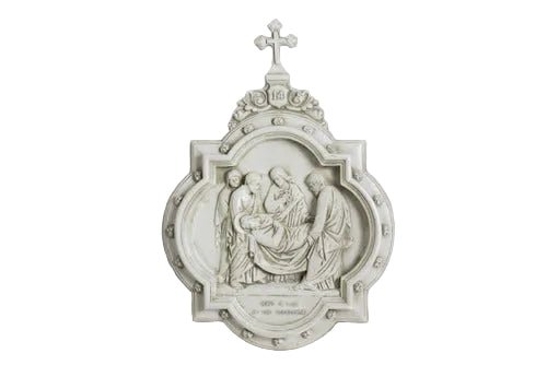 Chapel Wall Plaque Stations of the Cross Number 14 (13.5 - Inch) - Bella Statues