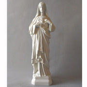 Sacred Heart Madonna statue in classical Renaissance style with flowing robes and serene expression, featuring ornate detailing. Other Angle