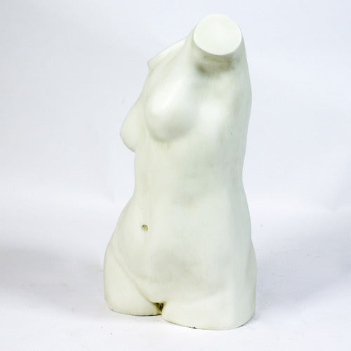 Classical Greek-inspired female torso sculpture with smooth, minimalist lines and an elegant, timeless silhouette. Side View