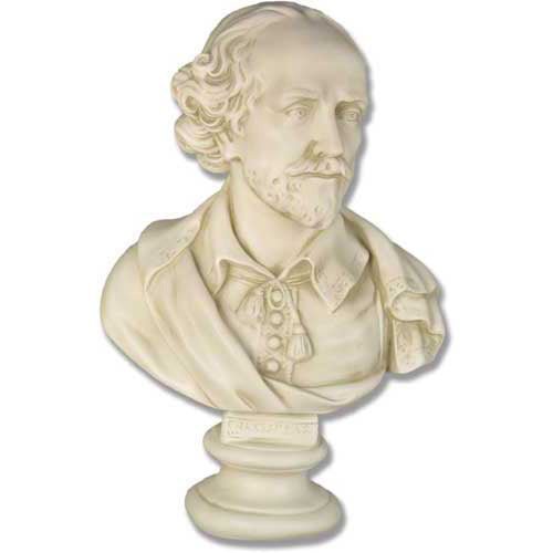 Shakespeare Bust 23 Outdoor/Indoor Statue - Bella Statues