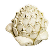 Artichoke-shaped sculpture with ornate, old world European detailing and classical, Renaissance-inspired design elements. Side View