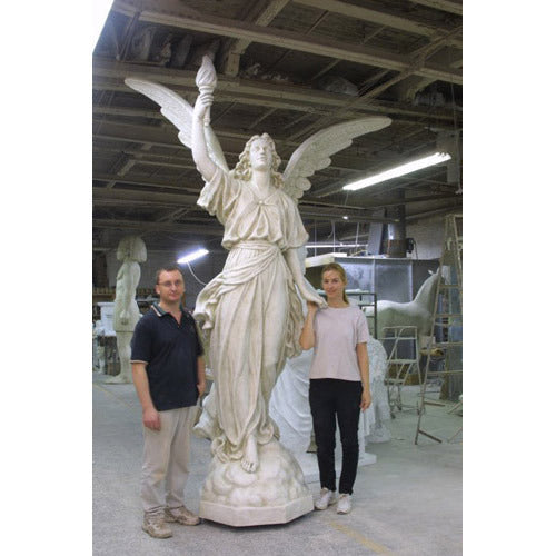 Large Angel With Torch Outdoor Statue (120-Inch)