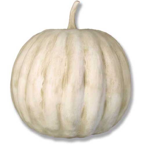 Ornate old world European pumpkin with classical ribbed detailing and a softly weathered, Renaissance-inspired finish.