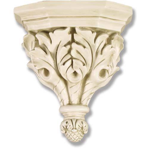 Ornate wall shelf with classical acanthus leaf motif and Baroque detailing, featuring old world European decorative style.