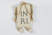 Custom Painted INRI PLAQUE - 15"H Outdoor/Indoor Statue - Bella Statues