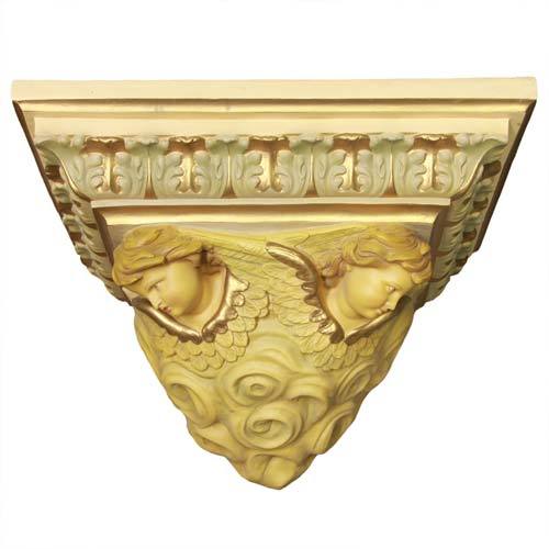 Custom Painted Outlooking Angels Shelf/Bracke Outdoor/Indoor Statue - Bella Statues