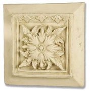 Ornate square panel featuring a classical floral motif with intricate Baroque leaf detailing and old world European accents. Side View
