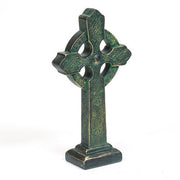 Celtic crosses with ornate, old world European patterns and intricate medieval knotwork in classical standing designs. Side Angle View