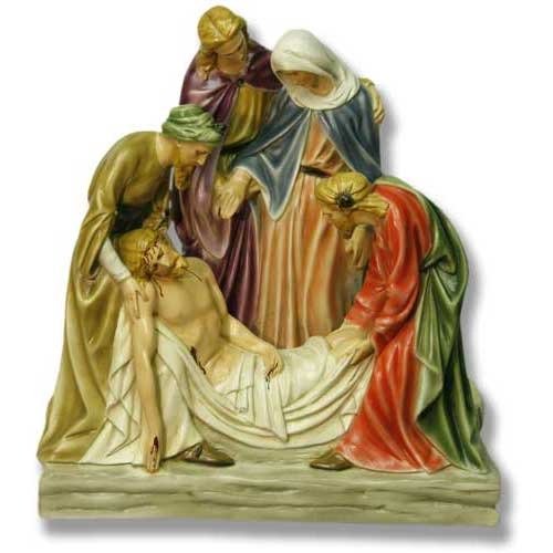 Custom Painted Jesus Is Buried Station  14 Outdoor/Indoor Statue - Bella Statues