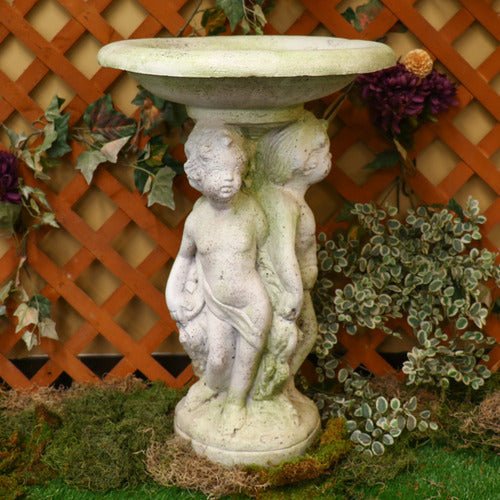 Three Cherubs W/Bowl Outdoor/Indoor Statue - Bella Statues