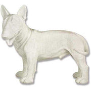 Bull terrier statue with classical European style, featuring detailed fur texture and a lifelike, ornate sculptural form.