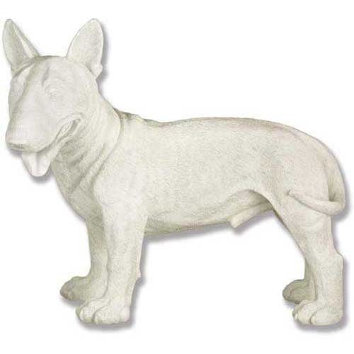 Bull terrier statue with classical European style, featuring detailed fur texture and a lifelike, ornate sculptural form.