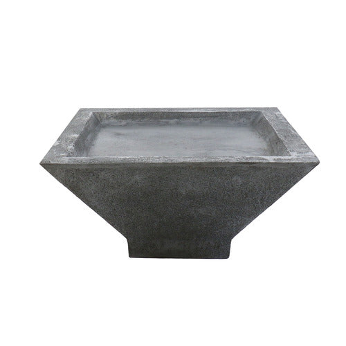 Square basin planter with flared sides and a wide rim, featuring a minimalist, classical architectural style.