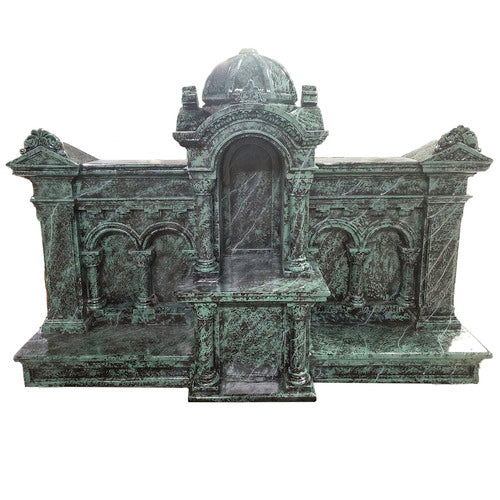 Ornate old world European altar with classical arches, domed canopy, and intricate Baroque architectural detailing. Other Angle