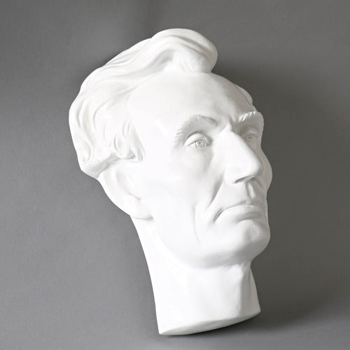Classical bust sculpture with detailed facial features and stylized hair, inspired by Renaissance and old world European artistry Different Angle