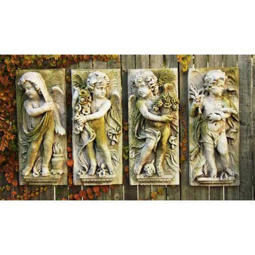 Little Boy Season Plaques Set Outdoor/Indoor Statue - Bella Statues