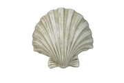 Scallop shell with ornate, old world European detailing and classical ribbed design, evoking Renaissance and Baroque elegance. Side View