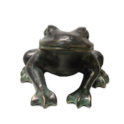 Frog sculpture with smooth, rounded features in an old world European style, evoking classical and Renaissance influences. Different Angle