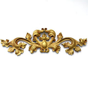 Ornate Baroque-style decorative applique with symmetrical scrollwork and classical old world European leaf motifs. Side View
