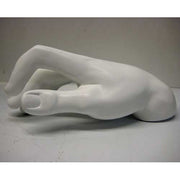 Sculpted hand in a classical Renaissance style, gracefully posed with gently curved fingers and smooth, ornate detailing. Side View