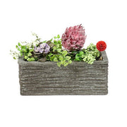 COARSE RECT. POT SM. 8" Outdoor/Indoor Statue - Bella Statues