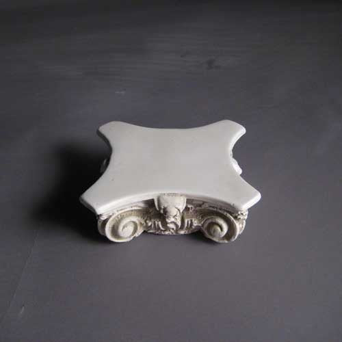 Ornate classical corner capital with intricate Baroque scrollwork and acanthus leaf detailing in old world European style. Additional Angle