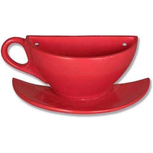 Coffee Cup On Saucer(Half) Outdoor/Indoor Statue - Bella Statues